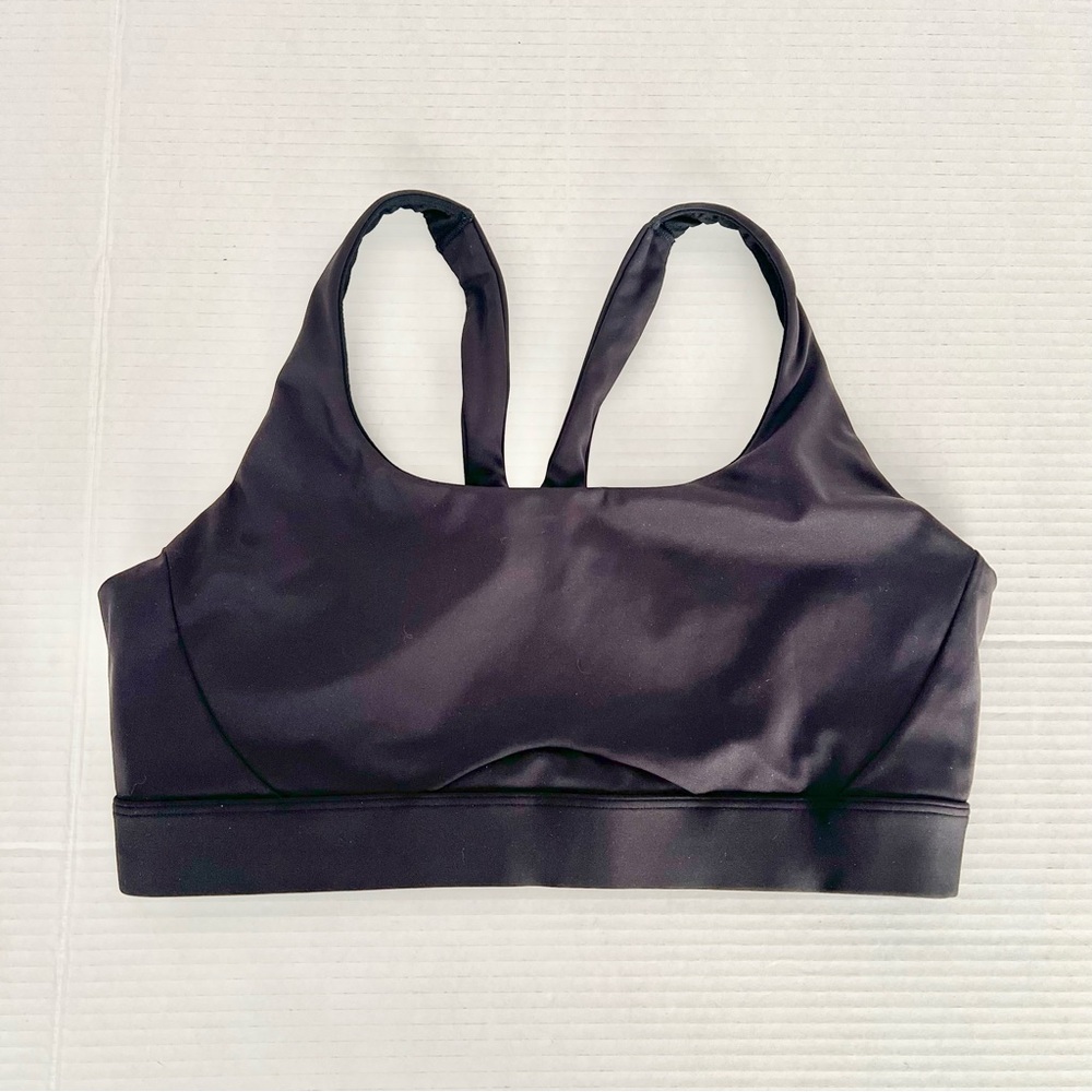 Athleta Interval Sports Bra Size XL Black, Racerback, Performance Athletic